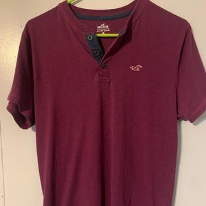 Hollister  Must Have Collection 1/4 Button T Shirt Size Medium Small Logo
